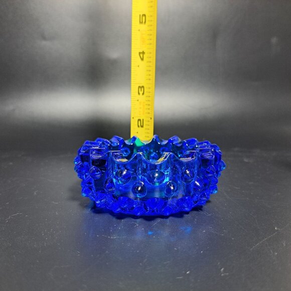Fenton Cobalt Blue Hobnail Glass Ashtray Collectible Vintage Decorative Piece - Picture 8 of 13